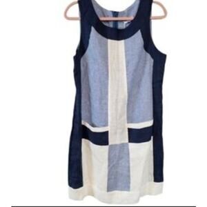 Sartoria Saracena Made in Italy Linen Colorblock Tunic Dress L $200